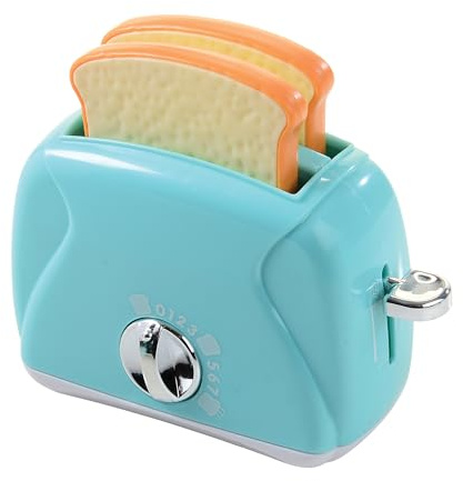 Constructive Playthings Kids Play Toaster with Bread for Imaginative Play, Kitchen Appliances Learning Toy for Children Ages 3+