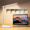 Lampada da Scrivania LED Pieghevole e Portatile - 15 Modalità di Illuminazione, Protezione degli Occhi, Regolabile - Lampada da Tavolo per Studio - Bianco