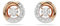 Swarovski Dextera stud earrings, Round cut, White, Rose gold-tone plated