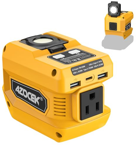 Azocek 220W Power Inverter Compatible with Dewalt 20V Battery