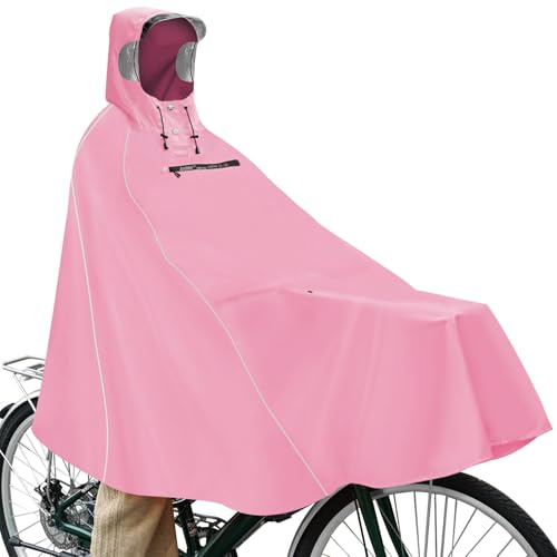 Andake Poncho de Lluvia para Bicicleta para Hombres y Mujeres, Impermeable Poncho para Ciclismo, Poncho de Lluvia para Hombres, Capa de Lluvia para Mujeres Impermeable para Bicicleta, Flor de cerezo