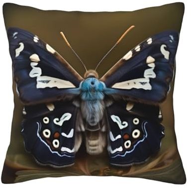 ZHAOLQ Hermosas fundas de cojín cuadradas con estampado de alas de polilla, suaves, para sofá, cama, hogar, sala de estar, coche