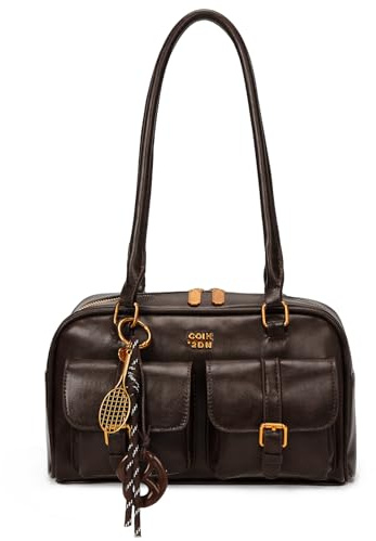 TIAASTAP Bowling Bag Damen Vintage Umhängetasche im Y2K Retro Stil Slouchy Shoulder Bag für Teenager Mädchen kleine Schultertasche mit Reißverschluss