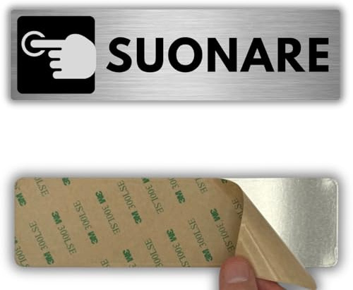 LEIASA | Señal sonar timbre – 5 x 18 cm – Grosor 0,8 mm – Aluminio – Placa de señalización sonar – Señal timbre – Señal de advertencia de interfono (Sounare)