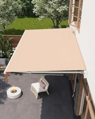 RBFGYIOP Tenda da Sole a Bracci Estensibili 3,5x2,5m, Tenda da Sole per Esterno Protezione UV40+ e Impermeabile, con Manovella per Balcone, Terrazzo e Giardino, Struttura Robusta in Alluminio e Ferro
