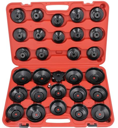 Kofferset Ölfilter Ölfilterschlüssel Werkzeug Set Ölfilterkappen 31 TLG NEU