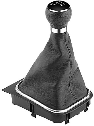 Qiilu 5 Speed Car Gear Shift Knob Boot Gearstick Gaiter Kit Manual/Auto Gear Shifter Boot Cover Replacement for Golf 6 MK5 MK6 Jetta 2005-2014