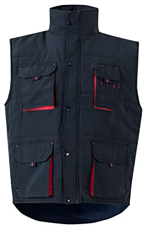 VELILLA 205902 Gilet matelassé bicolore multipoches, bleu marine et rouge, taille L