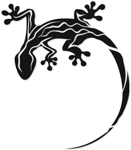 Gecko Sticker I 11,5 x 10 cm I Schwarz I Auto-Aufkleber Auto-Folie Tuning Tattoo für Heckscheibe oder Motorhaube zum bekleben I selbstklebend kfz555