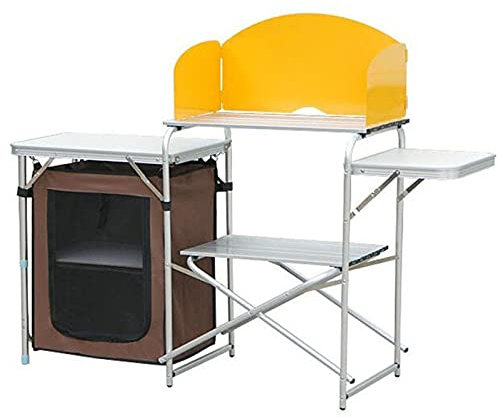 Outdoor Küche Camping Schränke Outdoor Tragbarer Camping-Küchentisch, Klappbarer Campingtisch Mit Windschutz Und Aufbewahrungstasche, Für Reisestrand-BBQ-Picknick