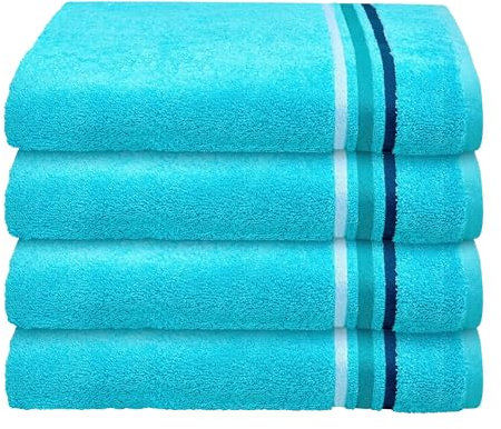Schiesser Handtuchset Skyline Color - 4-teilig - 50 x 100 cm - Türkis