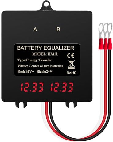 DEWIN Batterie Balancer, Batterie Equalizer 24V Digitalanzeige 2 x 12V Solar System Batterie Balancer für Blei-Säure-Lithium-Batterie