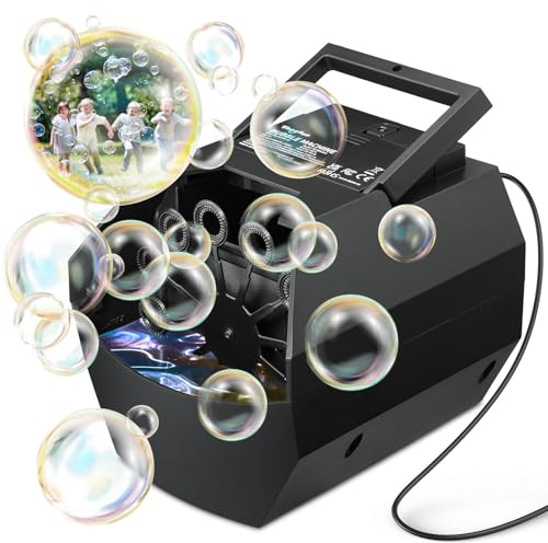 Theefun Automatique Machine à Bulles 1500+ /Min Jouet Enfant 3-8 Ans avec 500ml Jouet électrique à Bulles pour Enfants, Mariages, Anniversaires, Fêtes