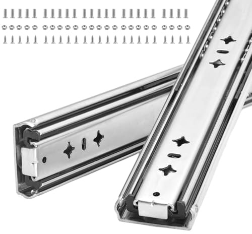 Heavy Duty Drawer Slides, 40 Inch, 300 lb Load Capacity, Side Mount, Full Extension, Ball Bearing, Cabinet Locking Rail, Tool Box Runner, 1 Pair