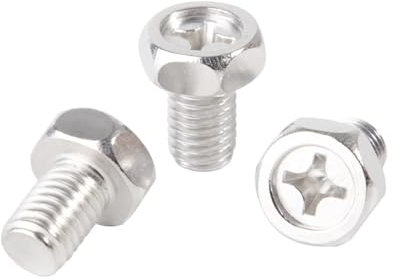 Cilky Vis à métal Lot de 30/50 vis à tête hexagonale Externe cruciforme en Acier Inoxydable 304 M5 M6 Out(30pcs M6,25mm)