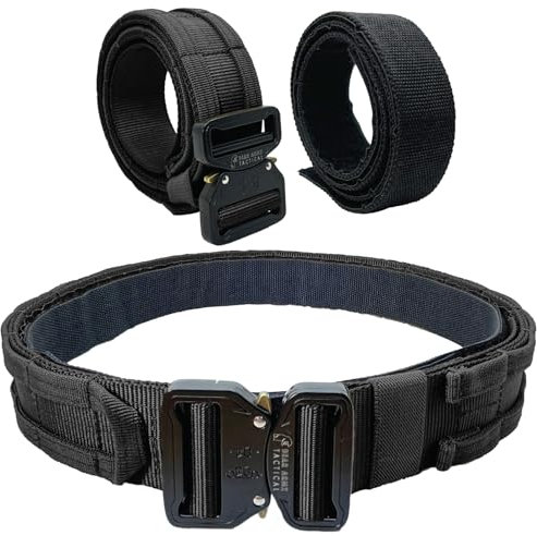 Bear Armz Tactical Kampfgürtel V2 – Molle Riggers, Einsatz- und Innengürtel für Militär-, Reichweiten- und Trainingsanwendungen (TACTIC Black, Medium [84,4 cm - 94,4 cm Taille])