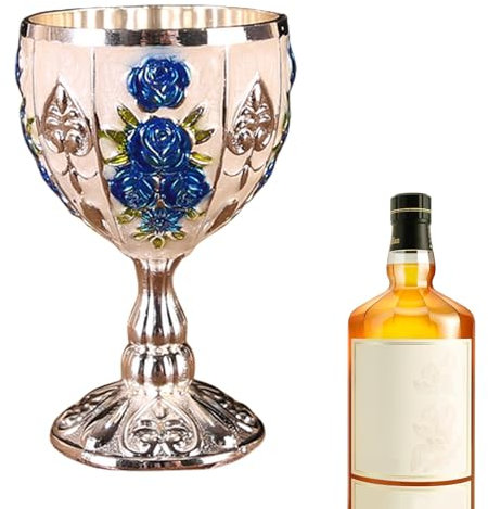 Bicchiere in lega di zinco – Bicchiere da vino smaltato, bicchiere da vino bianco anti-goccia, piccola tazza da vino creativa, tazza di lusso, tazza retrò, tazza da vino per birra, cocktail, Whisky