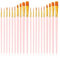 Quelcc 20 Stück Künstlerpinsel, Pinselset Acrylfarben, Pinselset, Aquarellpinsel, Pinsel Set, Pinsel Acrylfarbe, Künstler PinselSets, für Malliebhaber,Anfänger, Rosa