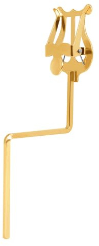 Laroal Atril para saxofón Dorado con Pinza para partituras de saxofón Alto Práctico Soporte con Abrazadera para Lira de saxofón Adecuado para saxofón Alto y saxofón Tenor