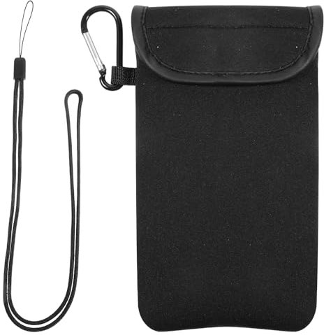 GEEHUA Universelle Handytasche mit Umhängeband, wasserdichte Neopren Handysocke, Handy Tasche für Wandern und Reisen, Handytaschen mit Schnalle (17,5 x 9 cm)