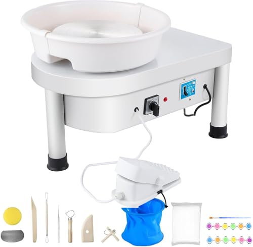 DowPie Electric Pottery Wheel with 25cm Turntable, Foot Speed Pedal,Electric Pottery Wheel for Adults,for Beginners Adults at Home Pottery Pedal