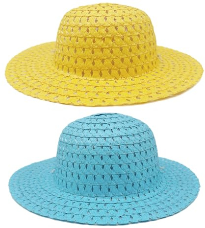 GYIOFAI 2 Pezzi Cappello Di Pasqua, Da Festa Di Pasqua Cappelli, Crea Il Tuo Cappello Pasquale, Protezione Solare, Per Gare Scolastiche, Sfilate Pasquali E Celebrazioni Primaverili (Blu, Giallo)