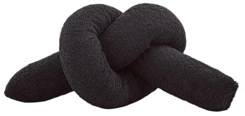 WENYAZIGUO cojín con Nudos, Cojín Anudado Tejido a Mano Multicolor 10x160cm(Black)