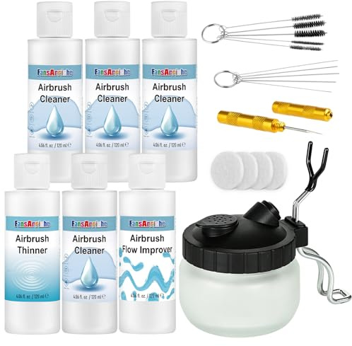 FansArriche Airbrush Cleaning Kit, 120 ml x 6 Bottles