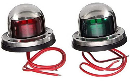 VIGORFLYRUN PARTS LTD 2pcs Feux de Navigation, LED Lumière Voile Lumière d'arc Latérale de Port de Signal pour 12V Marine Bateau Yacht - Rouge et Vert
