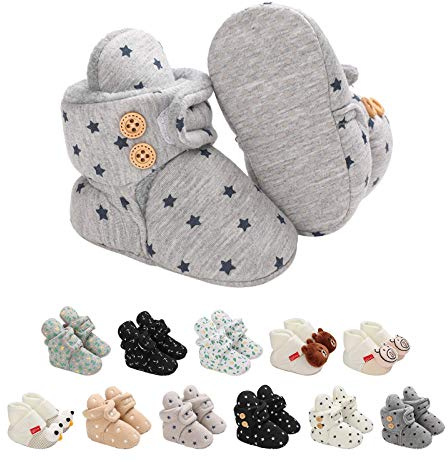 EDOTON Bottines Bébé Unisex, Naissance Hiver Chaud Chaussure Bébé Garçon Fille Premier Pas Bottine Souple Bottes de Neige Bottillons Baptême Chaussons 0-18 Mois