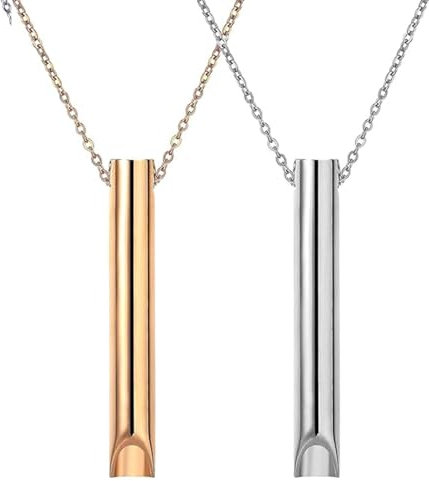 GWAWG 2 Stück Stressabbau Halskette mit Anhänger, Meditations Atemhalskette, Rauchentwöhnung Hilfsmittel, für Herren Damen Meditation Stressabbau Gegen Angst Verlangsamung Atmung Übungsgerät