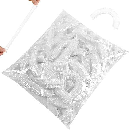 SQUADO 100 Sacchetti di Conservazione Freschi, Sacchetti Alimenti, Copri Recipienti, Design Bocca Elastica, Sacchetti Trasparenti Copri Alimenti con Elastico per Mantenere Freschi Cibi e Verdure