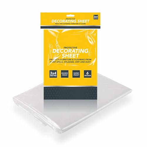 Polyethylene Sheet Heavy Duty Cover Sheet Waterproof Decor Garden Dust Sheet Mildew Proof Protective Thickness Decorating Sheets For Home Floors Painting Furniture Spillage Farming Clear 3mx4m (1pack)