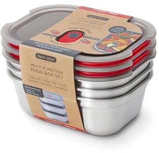 BLACK + BLUM Set di ciotole riutilizzabili per picnic e campeggio, in acciaio inox, adatti al microonde