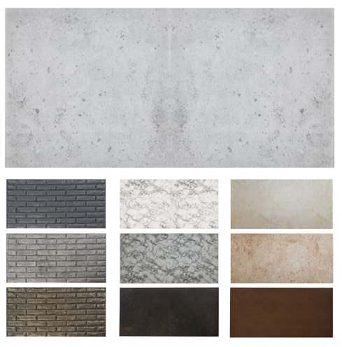 MDEKOR Paneles de pared de hormigón 50 x 100 cm | XPS 3D revestimiento de pared en aspecto de hormigón | 8 unidades = 4 m² Gray Light | paneles de 4,5 mm de grosor | placas decorativas de poliestireno