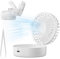 Tragbarer Ventilator mit Wassernebel, USB Aufladbarem Mini Handventilator mit 5 Geschwindigkeiten, Tragbarer Kühlnebel Tischventilator, Persönlicher Klein Ventilator für Reisen Zuhause Draußen (Weiß)