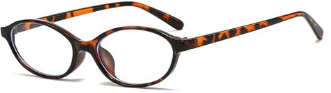 LJCZKA Occhiali Luce Blu Ovali Donna Uomo, Montatura Occhiali da Vista Occhi di Gatto Piccoli Y2K Anti Affaticamento per Computer Gioco Lettura (Tartaruga)