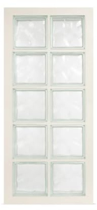 Pannello prefabbricato con cemento idrofugato, uso verticale | N. 10 blocchi di vetro (2x5) mm 190x190x80 ondulato trasparente | Dimensione 470x1070 mm | Unità di vendita: 1 pannello