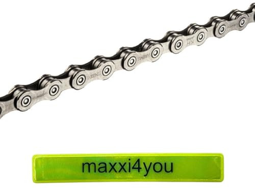 Shimano Kette CN-E6090 10-fach 138 Glieder in silber inkl. maxxi4you Reflexband