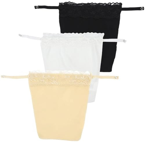 GWAWG 3 PCS camisoles à clipser en dentelle,Dentelle A Clipser Faux Camisole Soutien-Gorge Insérer,Recouvrir Modestie Panneau Gilet,Haut Imitation Caraco Bandeau en Dentelle Cache-décolleté pour Femme