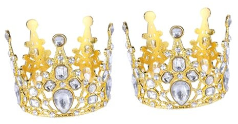 DEARMAMY 2Pièces Couronnes Pour Gâteau Décoration De Cupcake Vintage Pour Mariage Et Shower Topper De Gâteau Élégant