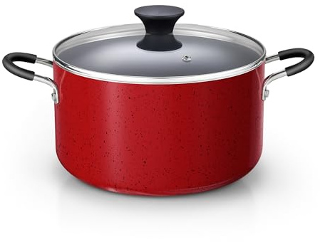 Cook N Home 6 Quart Non Stick Stock Pot with Lid, Large Pots for Cooking