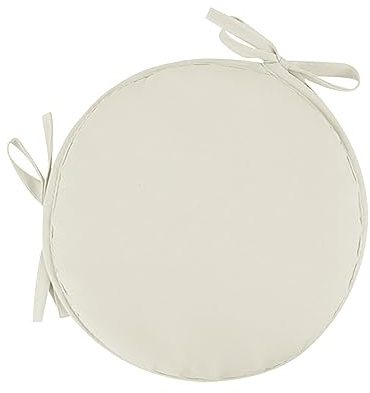 Generico Chair Cushions Round Bistro Circular with Ties Seat Pads for Dining Chairs Kitchen Garden Fabric Removable Cover Indoor Outdoor Seat Pad Cushions Living Room Patio Office Shop1PCS