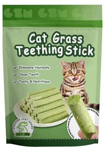 LSTTBO Grass Chew Snacks For Cats Natural Catnips Chewing Teething Treats Teething Sticks Cats Grass Sticks