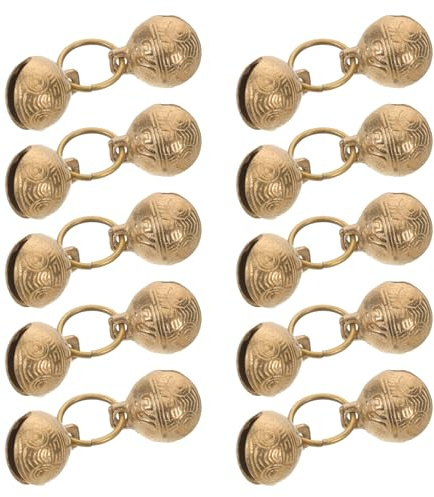 LOORGVEL 10 Pezzi Campanellini in Rame per Collari Animali Campane Leggere e Resistenti per Cani e Gatti Sicurezza e Addestramento Accessorio Natale per Regalo Padroni