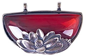 Colgante de granate rojo vino clásico de plata S925, collar de cuerda de cuero negro étnico antiguo de estilo antiguo creativo, guayaba