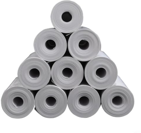 Kassarullar 57 x 30 mm termiskt papper kvittorullar för kreditkortsenhet kvittoskrivare kassasystem torkbeständig 10 stycken pappersvit(B)