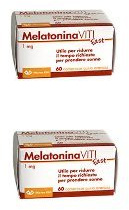 2 x Melatonina Viti Fast 60 cpr Gusto Arancia - Riduce il tempo richiesto per prendere sonno
