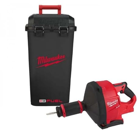 M18FDCPF10-0C 18v Drain Cleaner Power Feed 10mm Body Only, Red and Black
