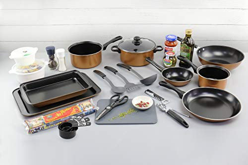 21pc Kitchen All-in-One Starter Pack Black Marble or Copper Style (Copper)